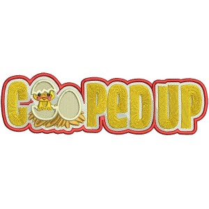 Cooped Up Little Chick Filled Machine Embroidery Digitized Design Pattern